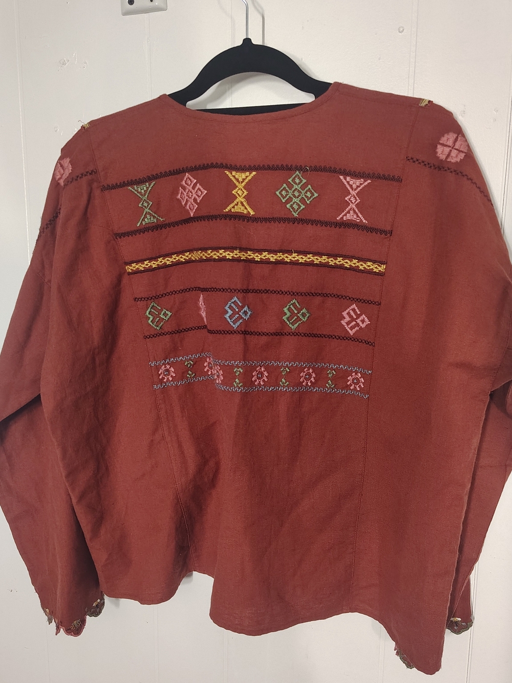 Zara Burnt Orange Embroidered Peasant Top - Picture 3 of 3